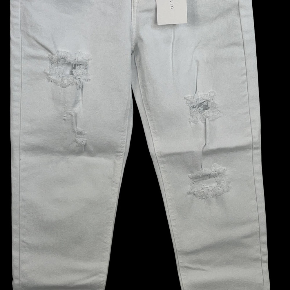 Cello ELEANOR‎ DISTRESSED HIGH RISE SLIM FIT STRAIGHT LEG JEANS WHITE WASH NWT - Picture 7 of 16